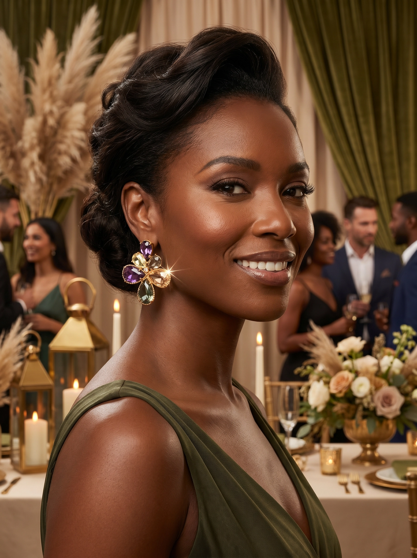 Golden Orchid Earrings