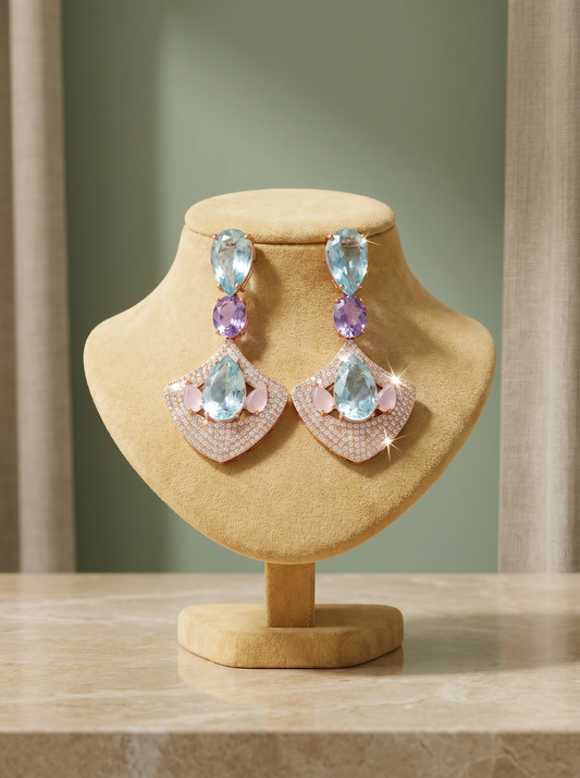 Rose Sapphire Light Earrings