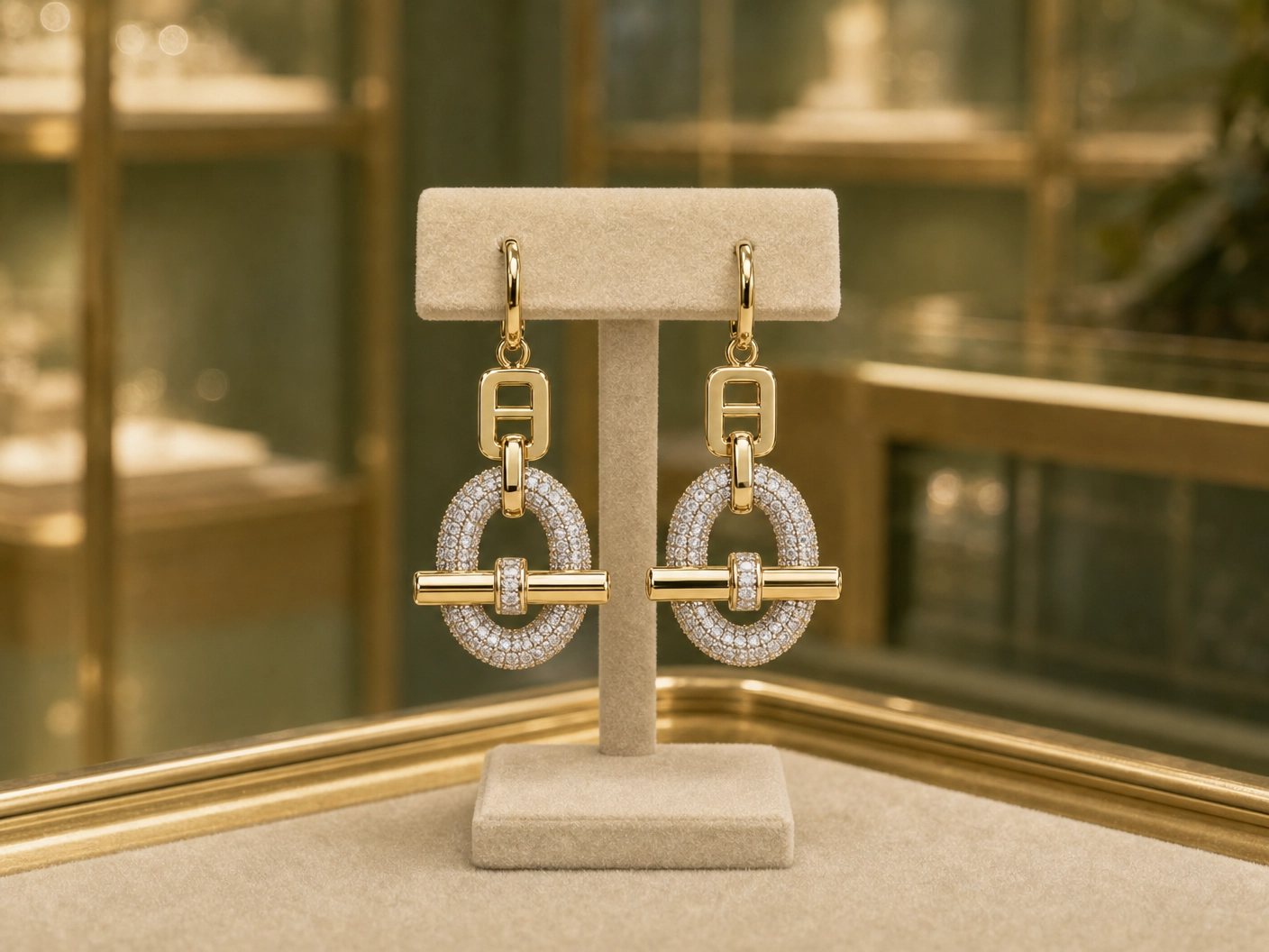 Gold Link Earring