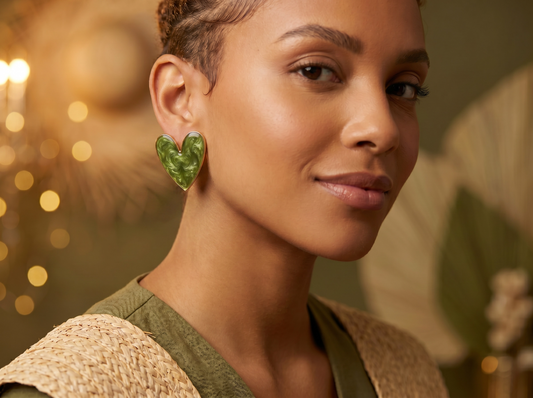Jade Heart Earrings
