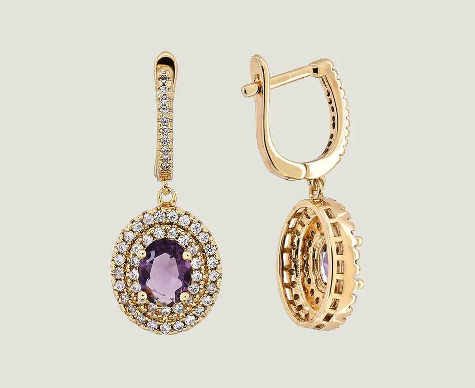 Gem Stone Drop Earing