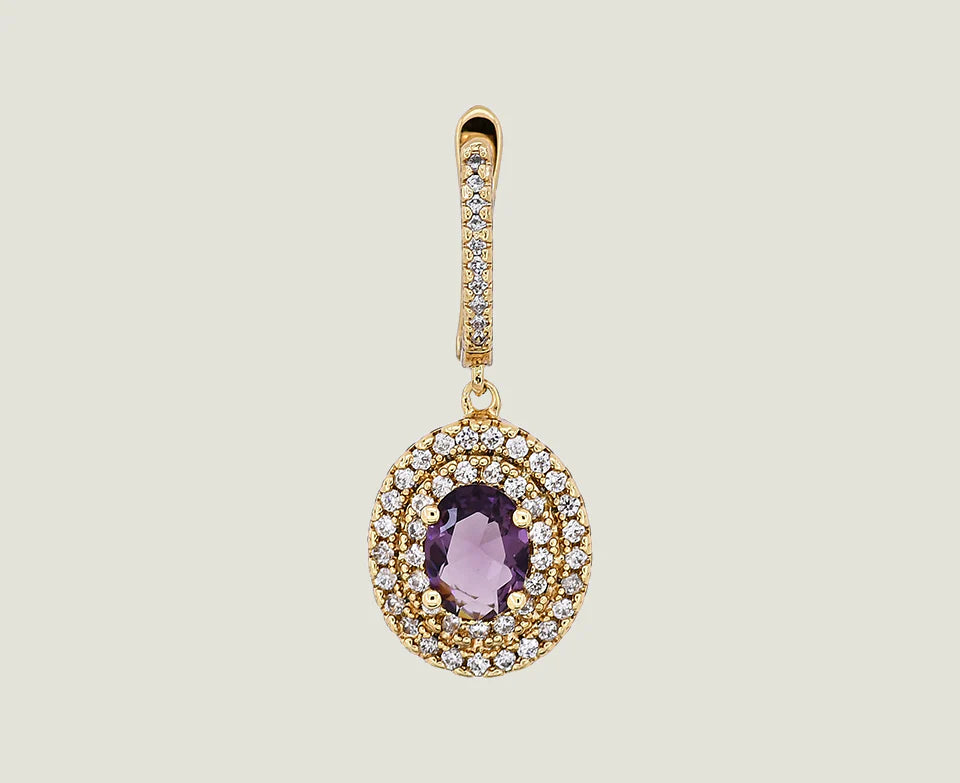 Gem Stone Drop Earing